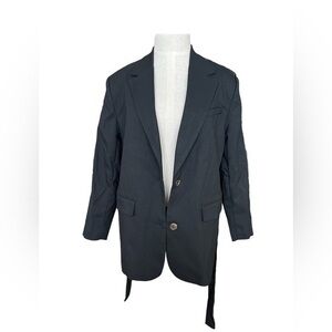 New Future Collective Kahlana Barfield Brown Black Tie Front Blazer M